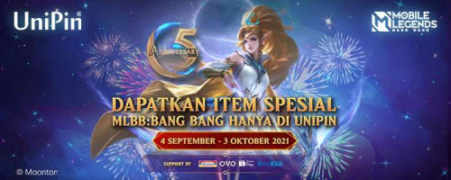 Spesial Anniversary MLBB yang ke 5! Dapatkan Item Spesial hanya di UniPin!